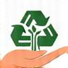 Sustainable material icon with recycled elements